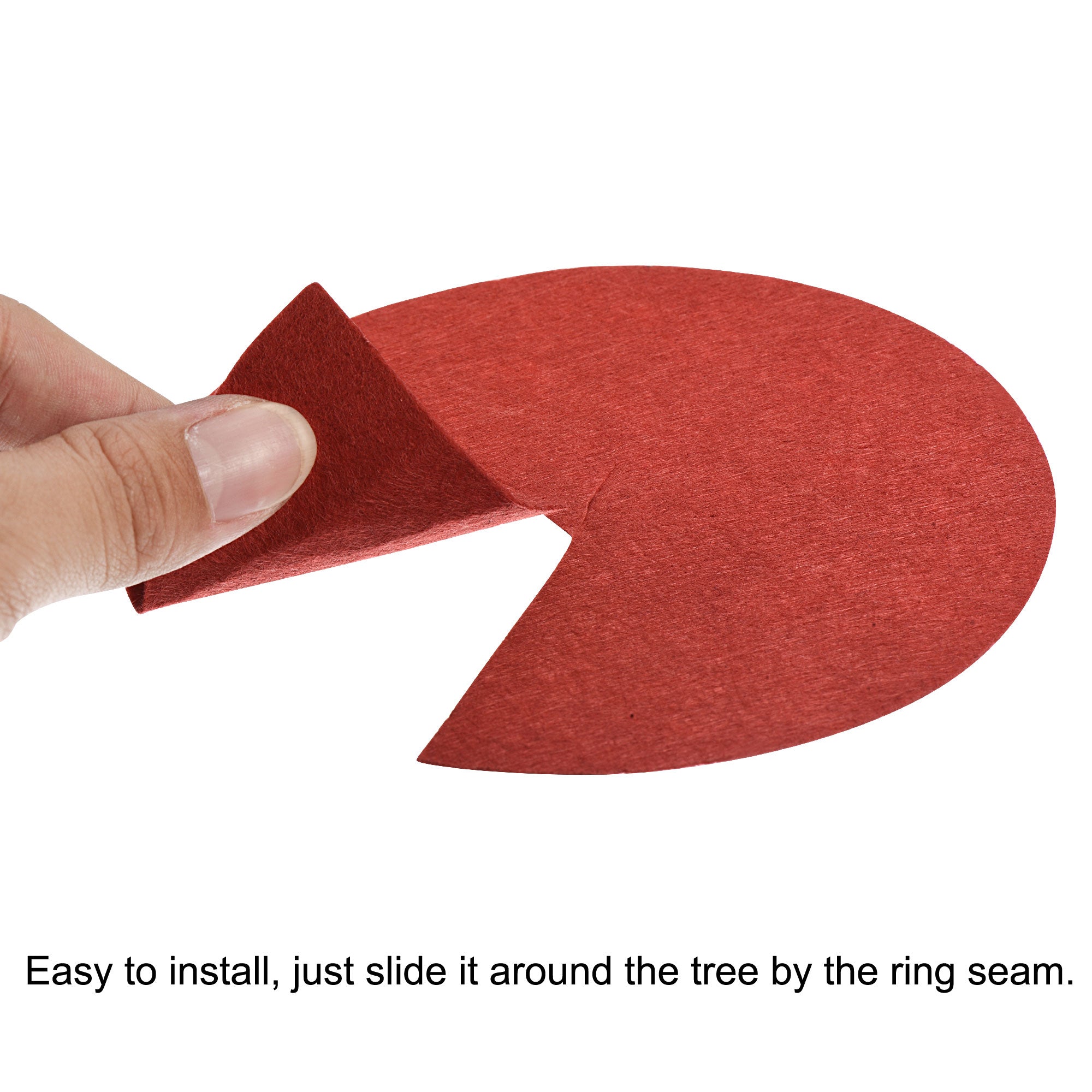 Uxcell 5.4" Round Nonwoven Tree Mulch Ring Mat Cover Plant Barrier, Red 12 Pack