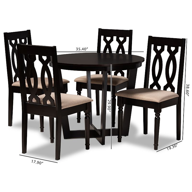 Baxton Studio Julie Dining Table and Chair 5-piece Set