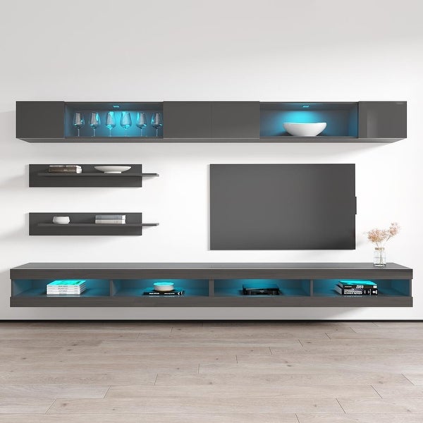 Fly I3 34TV Wall Mounted Floating Modern Entertainment Center