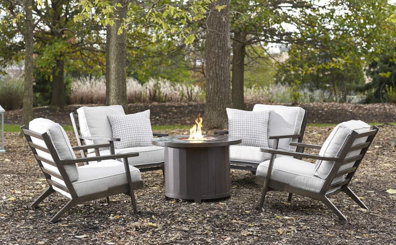 Coronado Outdoor 5pc Firepit Chat Set (Firepit +4 Swivel Rockers)