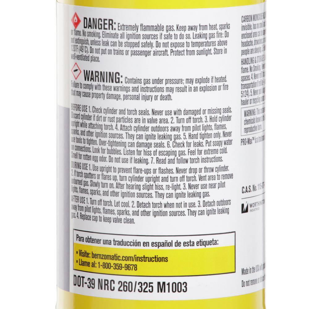 Bernzomatic 14.1 oz. Handheld Map-Pro Gas Cylinder 332477