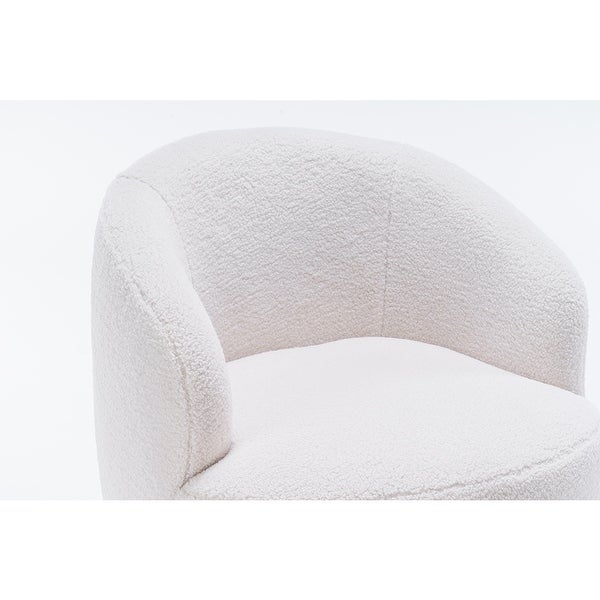 Teddy Fabric Swivel Accent Armchair