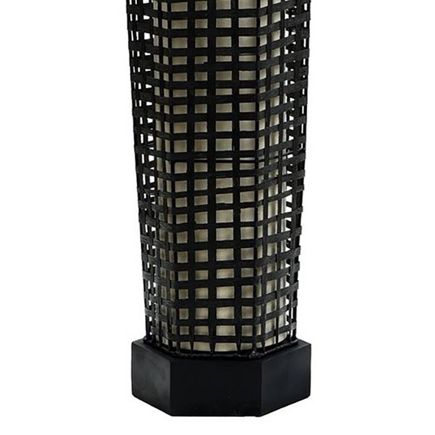 Woven Floor Lamp Black Stylecraft