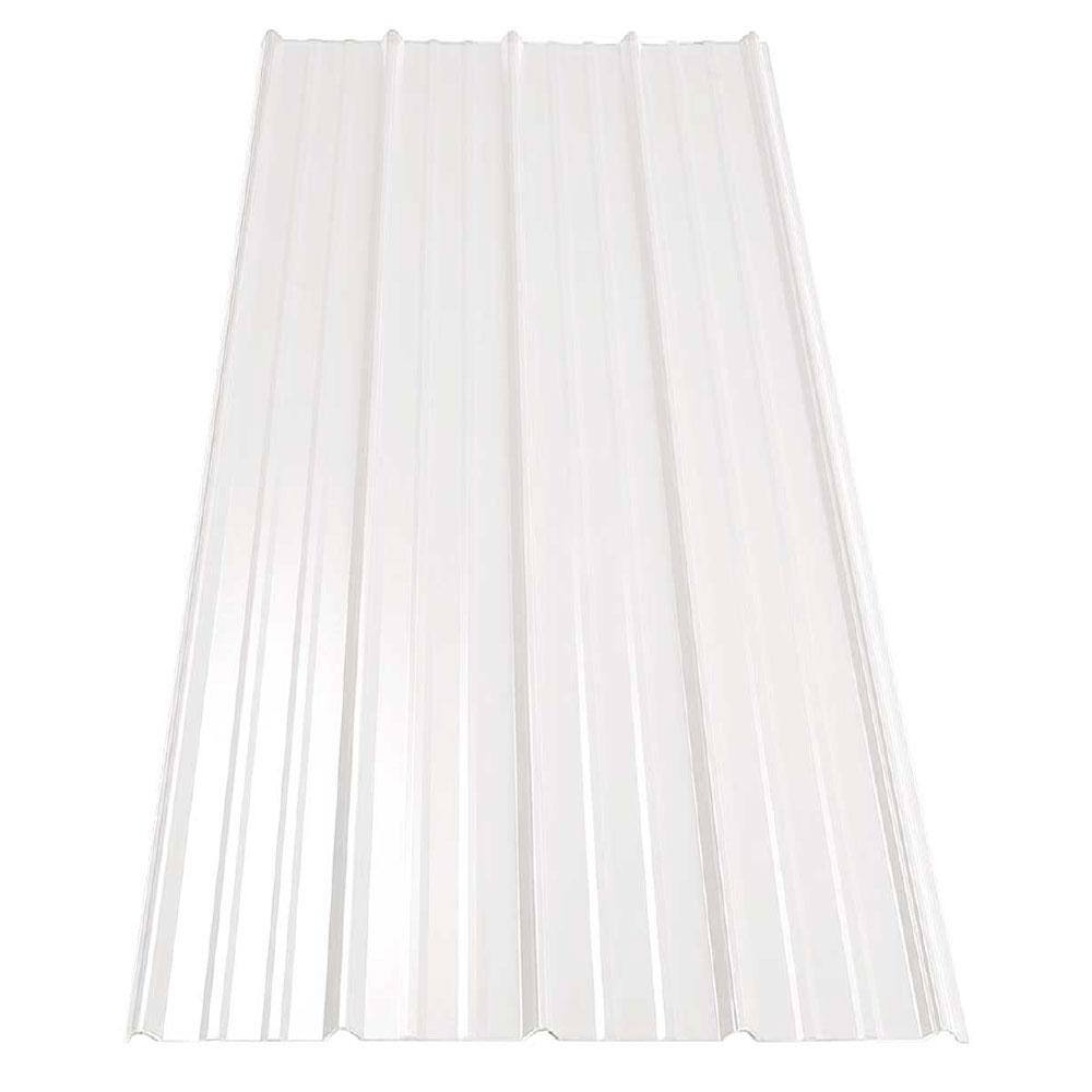 Gibraltar Building Products 8 ft. SM-Rib Galvalume Steel 29-Gauge RoofSiding Panel in White 987609