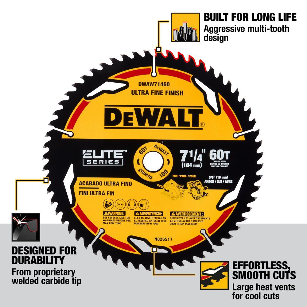 DEWALT Circular Saw Blade 7 1/4