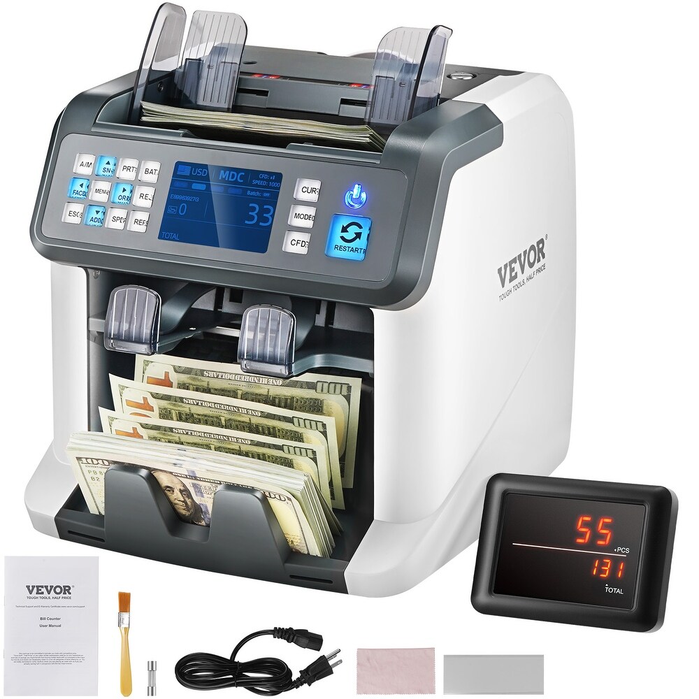 VEVOR Money Counter Machine  Bill Counter with UV  MG  IR and DD Counterfeit Detection