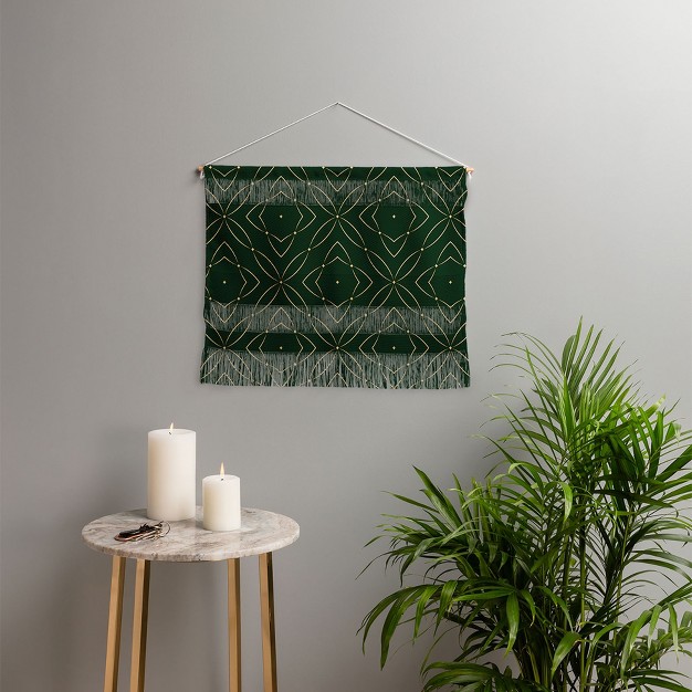 Marta Barragan Camarasa Vintage Emerald Pattern Landscape Fiber Wall Hanging Society6