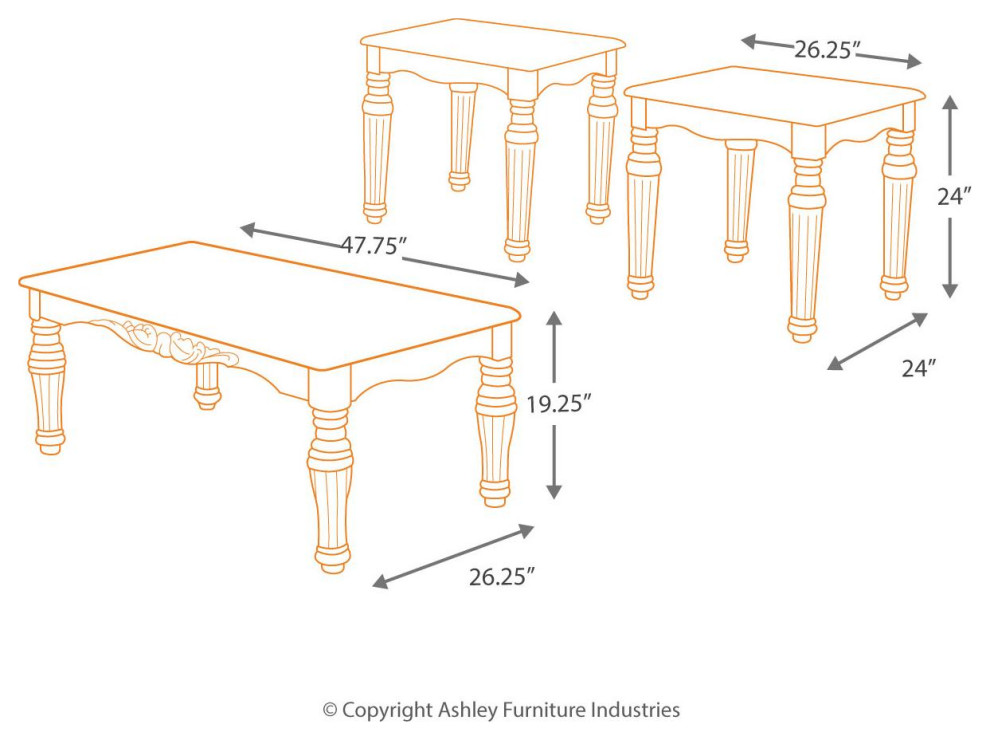 North Shore Table Set  Coffee Table and 2 End Tables  Dark Brown   Victorian   Coffee Table Sets   by MyTinyHaus  LLC  Houzz