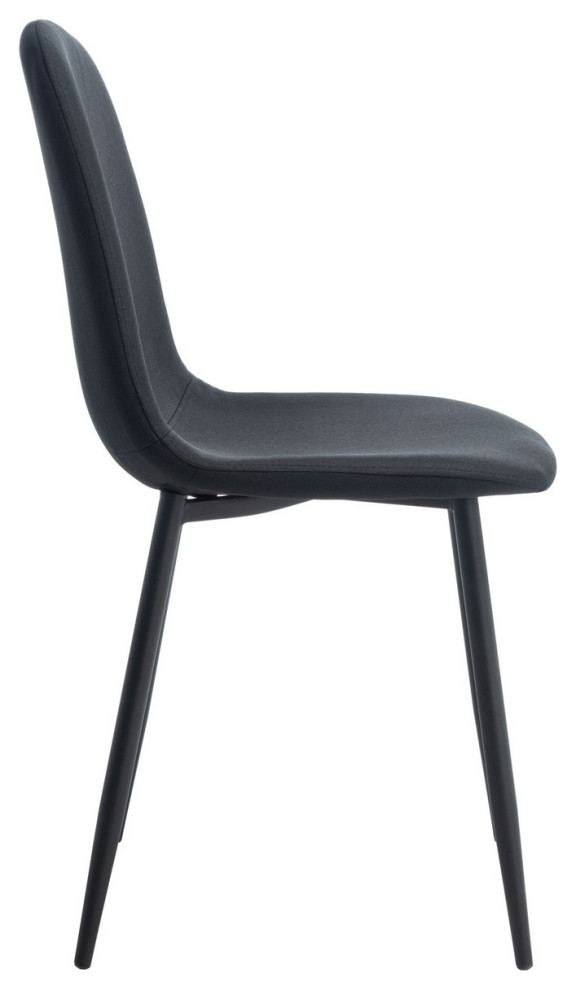 Vonda Dining Chair set of 2 Black   Midcentury   Dining Chairs   by Peachtree Fine Furniture  Houzz