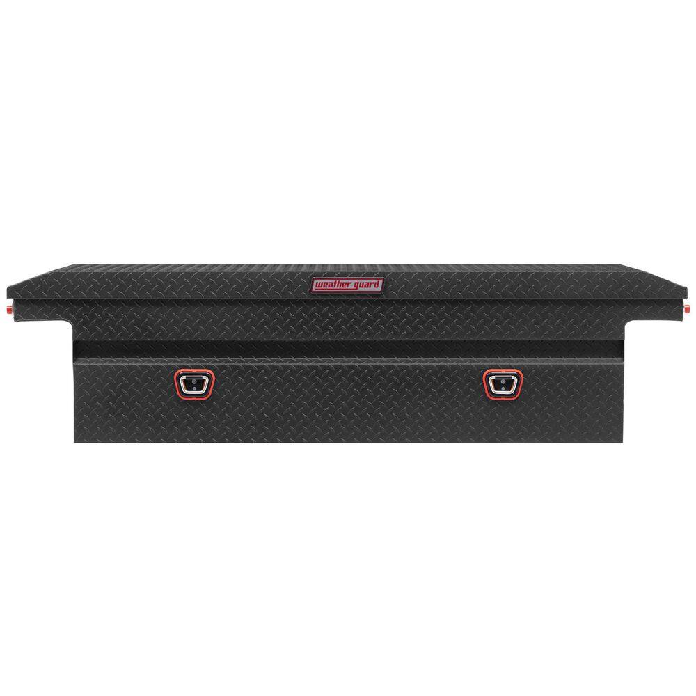 Weather Guard 72 in. Matte Black Aluminum Full Size Low Profile Crossbed Truck Tool Box 121-52-03