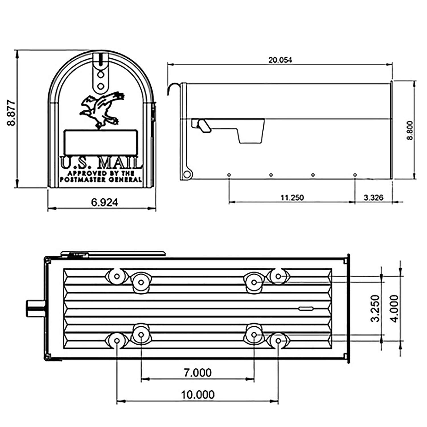 Gibraltar Mailboxes Elite Classic Galvanized Steel Post Mount Venetian Bronze Mailbox