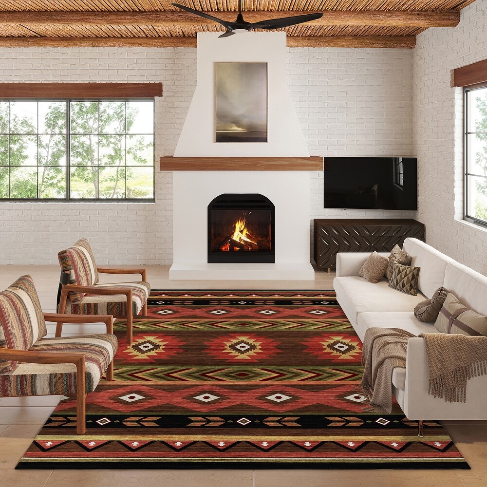 Indoor/ Outdoor Sonora Global Medallions Washable Rug