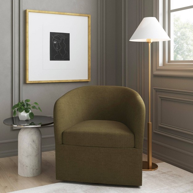 Rhea Swivel Chair In Linen