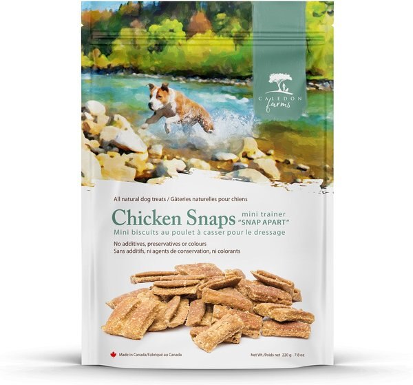 Caledon Farms Mini Trainers Chicken Snaps Dog Treats， 220-gm bag