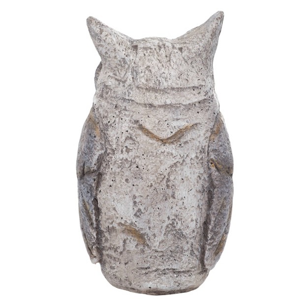 X 9 quot Magnesium Oxide Country Owl Garden Sculpture Gray Olivia amp May