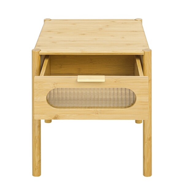 Natural Modern Accent Side Table for Bedroom Living Room