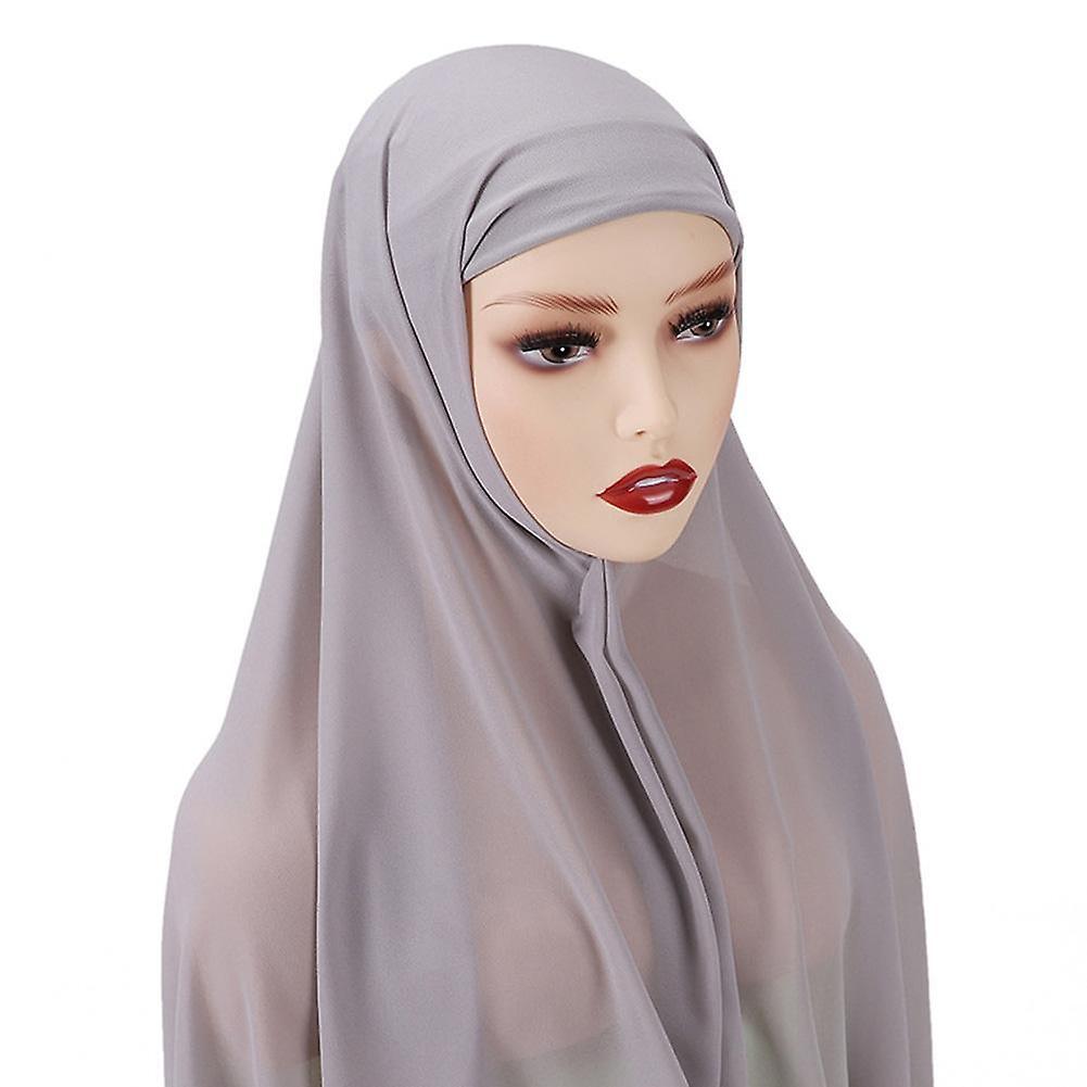 1pc Chiffon Hijab Scarf For Women Veil Instant Hijab Muslim Ladies Fashion Islam Hijab Scarf Female Musulman Wrap Headscarf