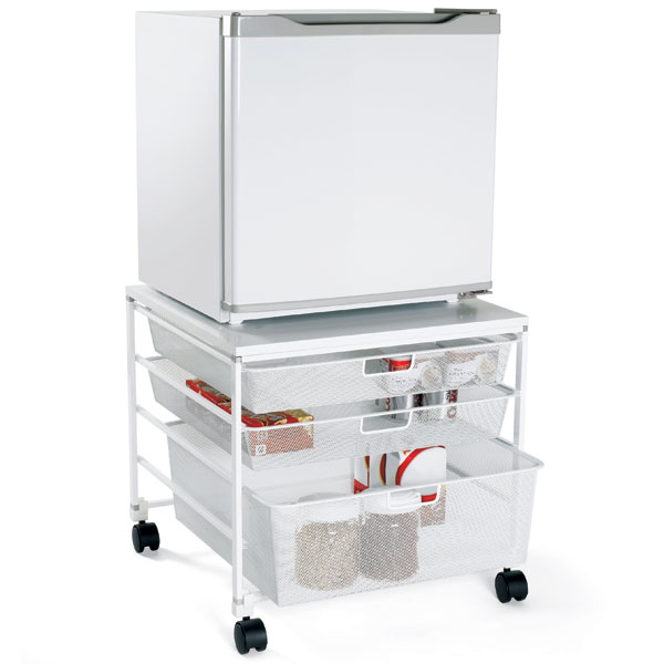 Elfa Mesh Rolling Cart with Drawers