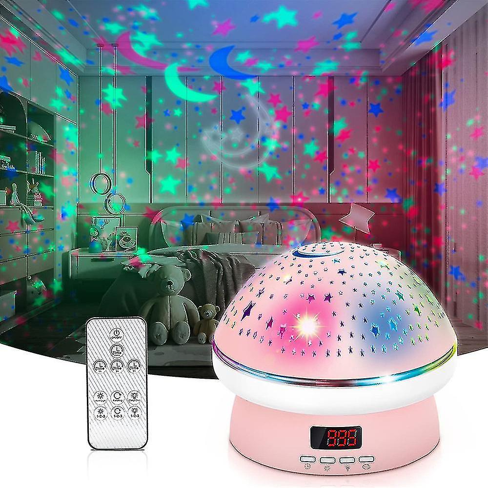 Mushroom Starry Sky 360 Degree Rotation Projection Light Atmosphere Led Night Light Timer Hd Display Projector Light Kids Bedroom Decoration