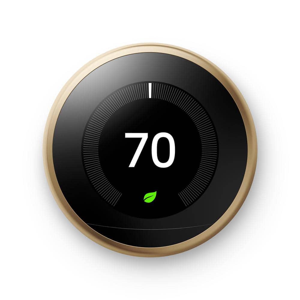 Google Nest Learning Thermostat  Smart WiFi Thermostat  Brass