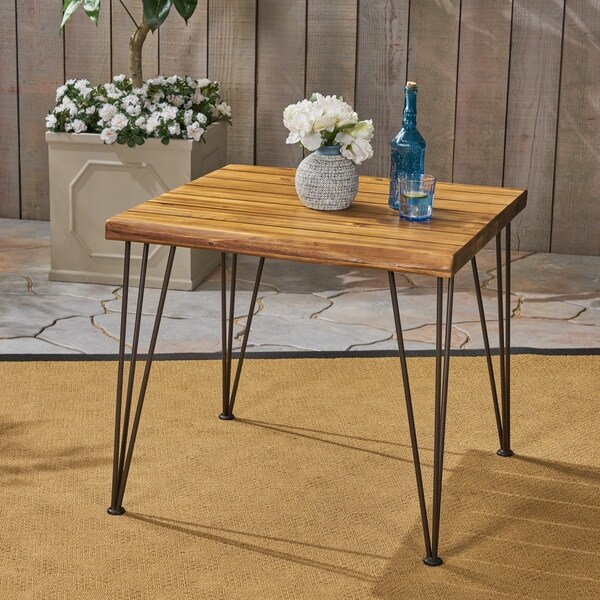 Christopher Knight Home Zion Outdoor Industrial Acacia Wood Dining Table