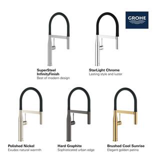 GROHE Essence New Single-Handle Pull-Down Sprayer Kitchen Faucet in Brushed Cool Sunrise 30295GN0