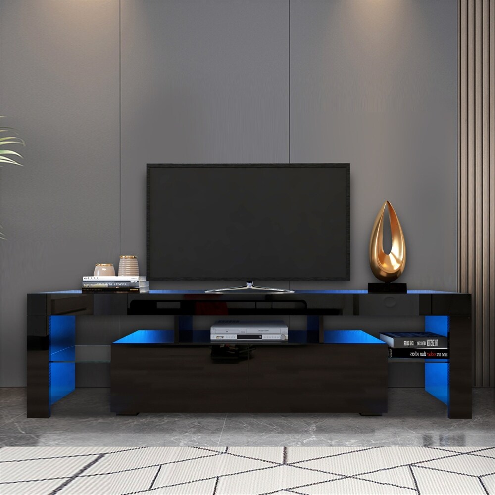 Large 20 Colors LED TV Stand with Remote Control Lights