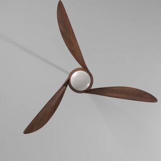 MINKA-AIRE Light Wave 52 in. Integrated LED Indoor Distressed Koa Ceiling Fan with Light with Remote Control F844-DK