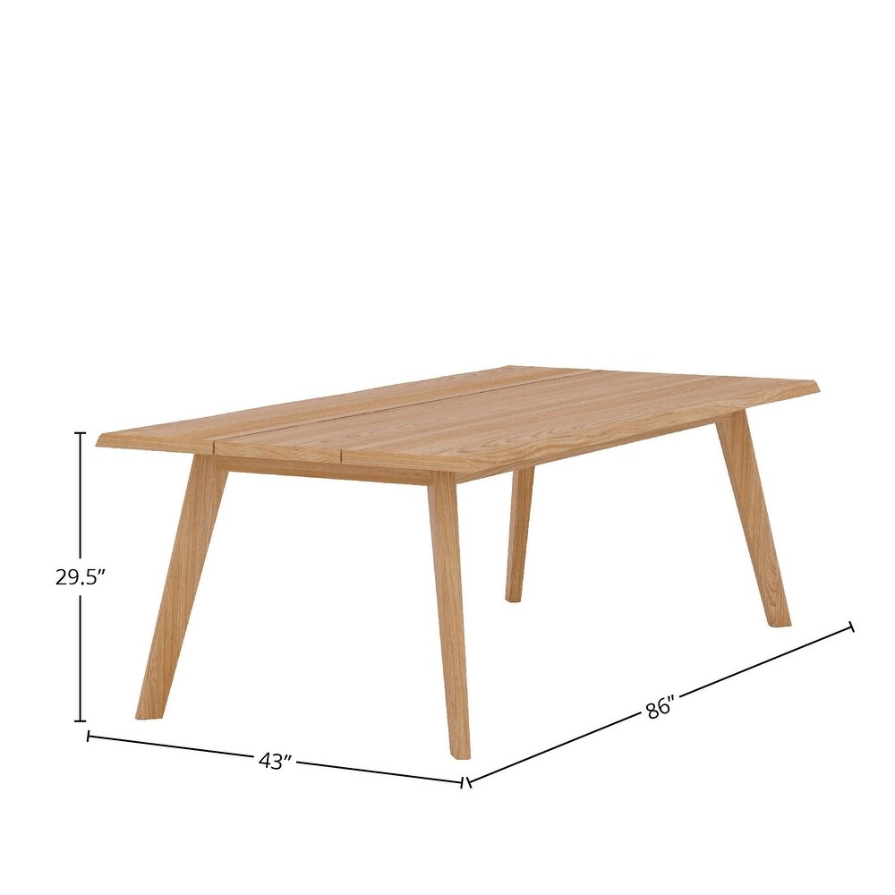 Lechair Rectangular 84 inch Wide Teak Plank Outdoor Dining Table   43 x 29.5 x 86