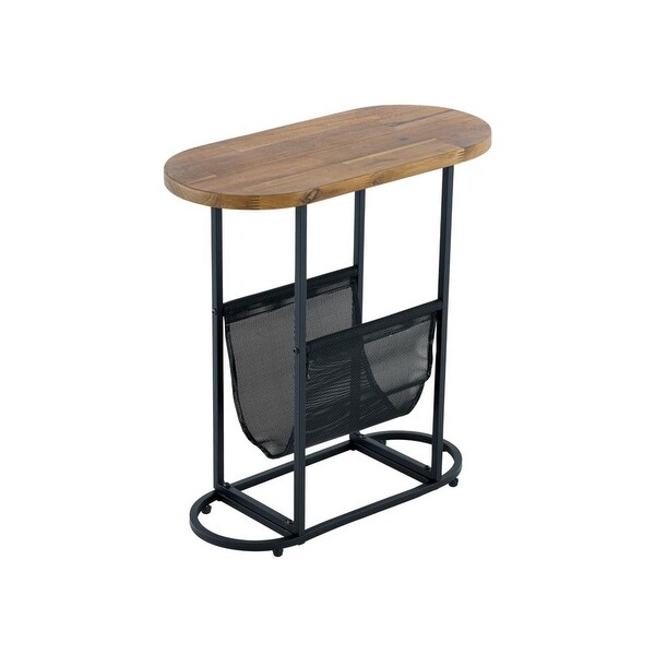 Set of 2 Small Side Tables With Magazines Organizer Storage Space