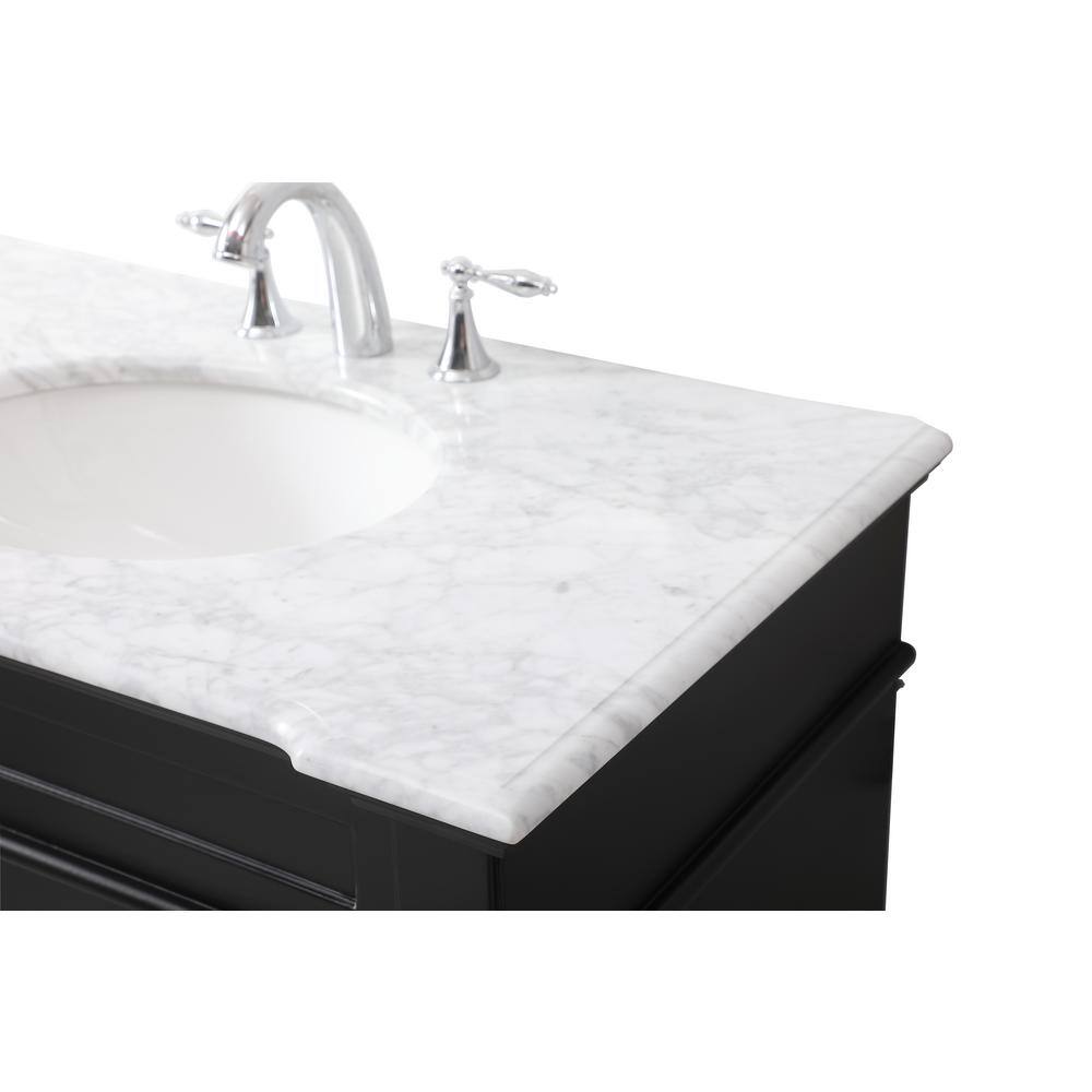 Timeless Home 36 in. W x 21.5 in. D x 35 in. H Single Bathroom Vanity in Black with White Marble TH100036BK