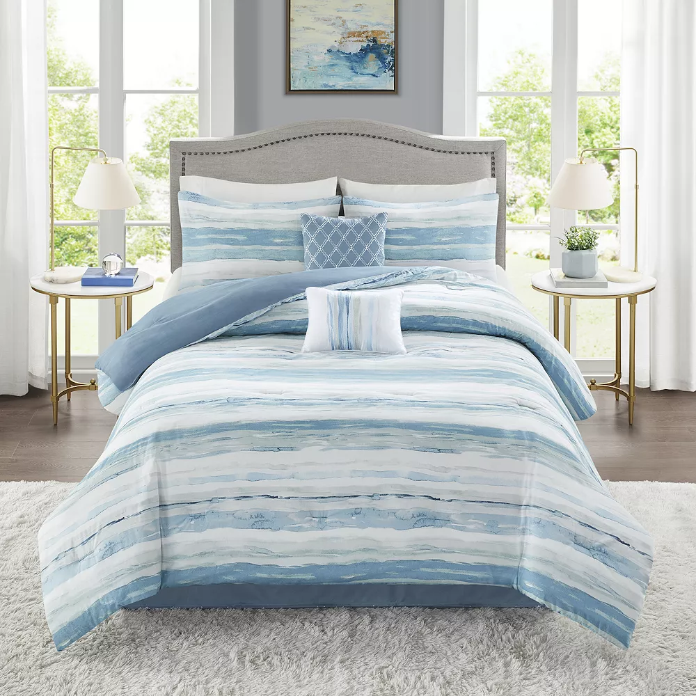 Madison Park Marianne 6-Piece Coastal Comforter Set with Coordinating Pillows