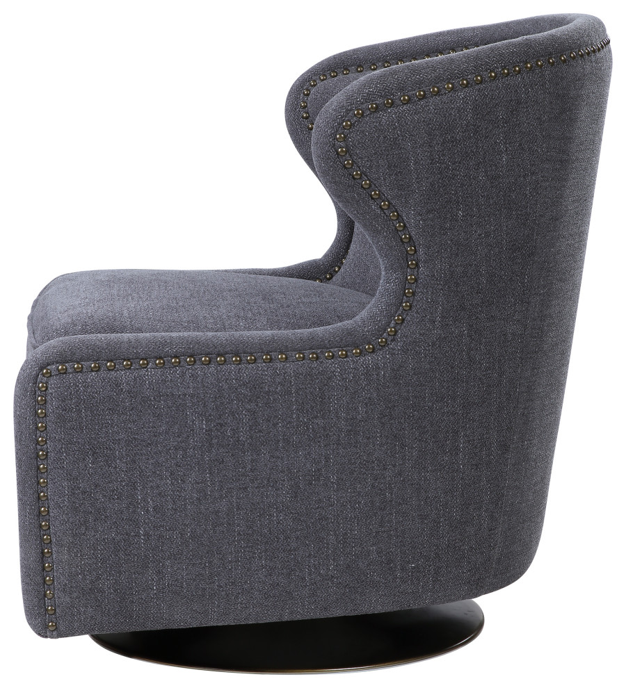 Uttermost Biscay swivel Chair   Transitional   Armchairs And Accent Chairs   by Buildcom  Houzz