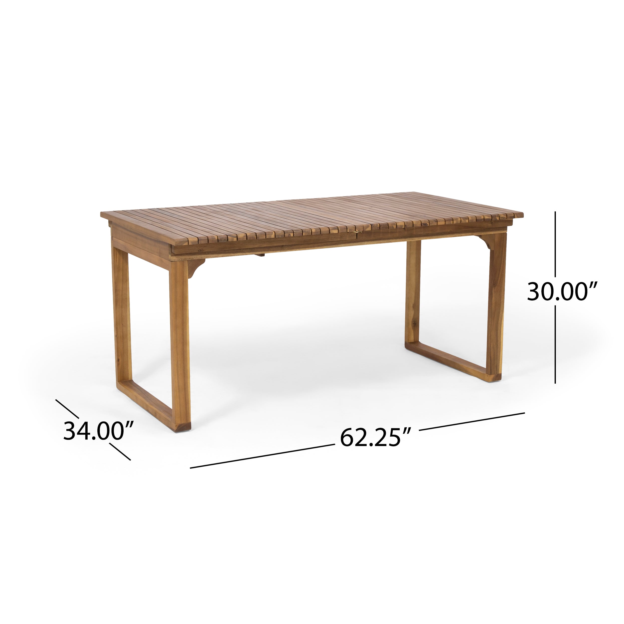 Yilia Outdoor Expandable Acacia Wood Dining Table