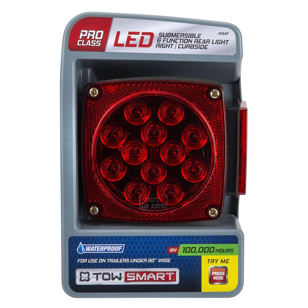 TowSmart ProClass 80 in. Under Submersible 6-Function Curbside LED Red Rear Trailer Light 1447