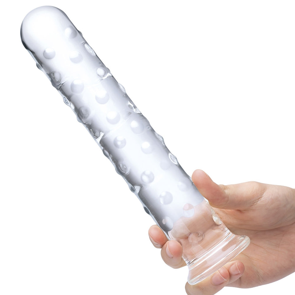 gläs 10 Inch Extra Large Nubbed Dildo