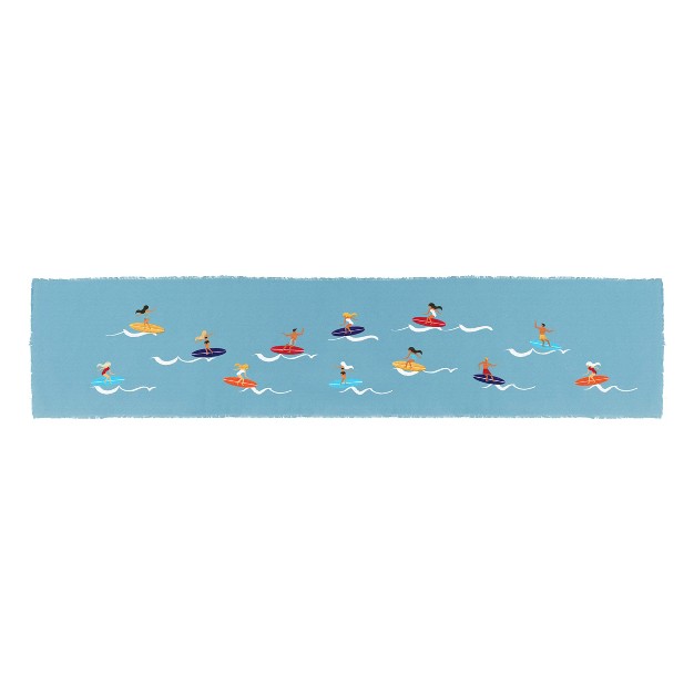 Rightside Designs Hang Loose Embroidered Surfer Table Runner