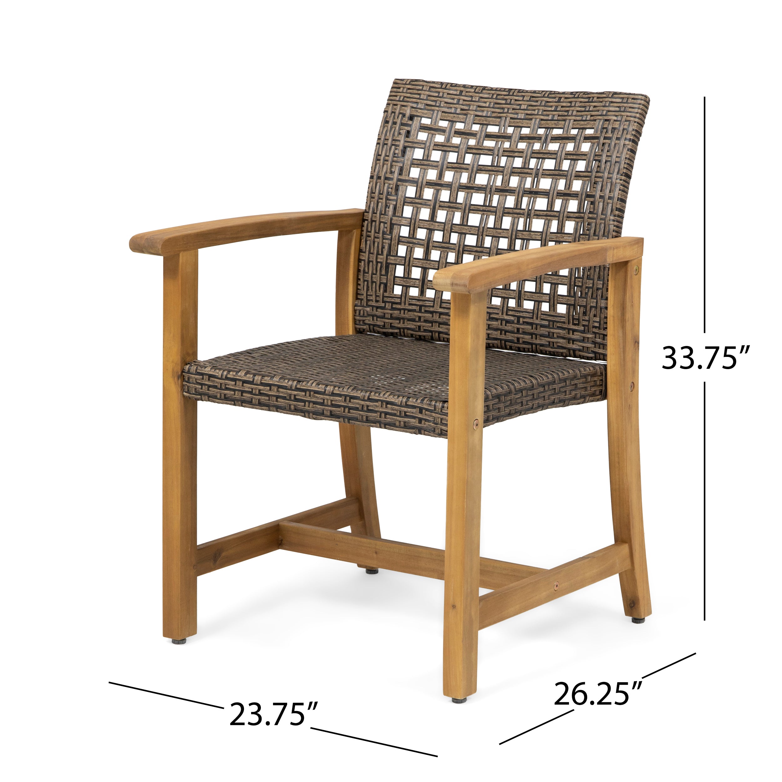 Levant Outdoor Acacia Wood Dining Chair (Set of 2)