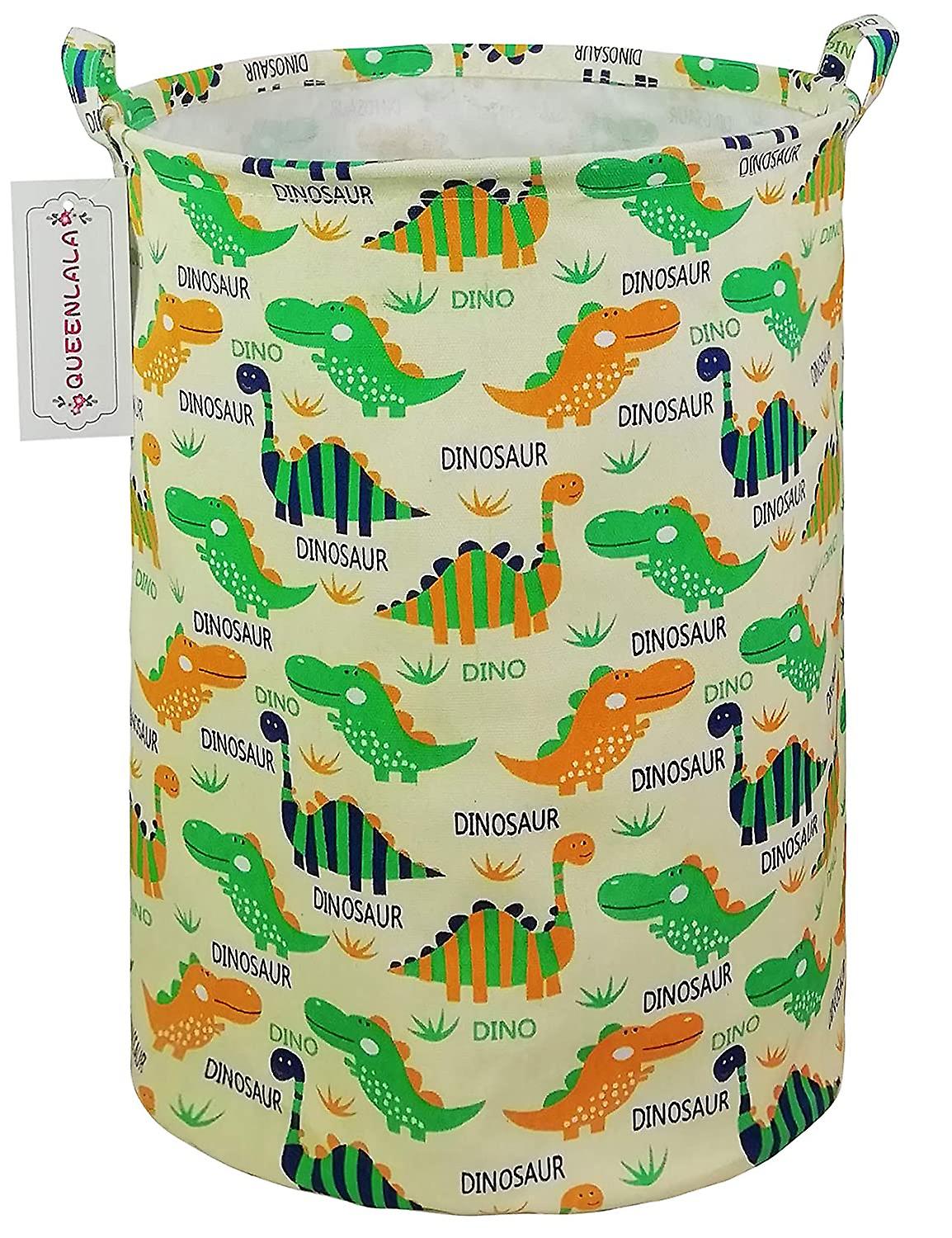 Large Storage Basket，laundry Hamper/bathroom/home Decor/collapsible Round Storage Bin，boys And Girls Hamper/boxes/clothinground Dinosaur