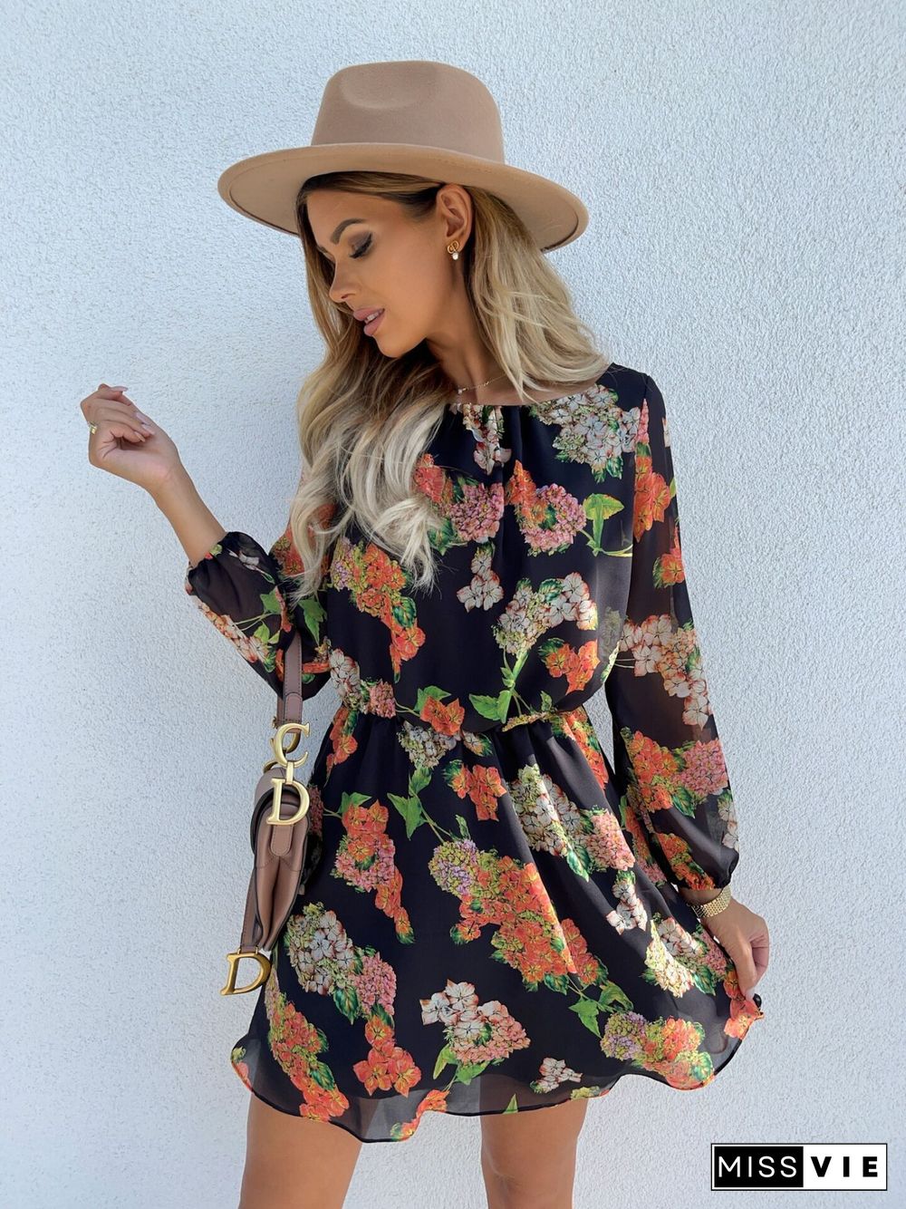 Fashion Printed Flower Dress