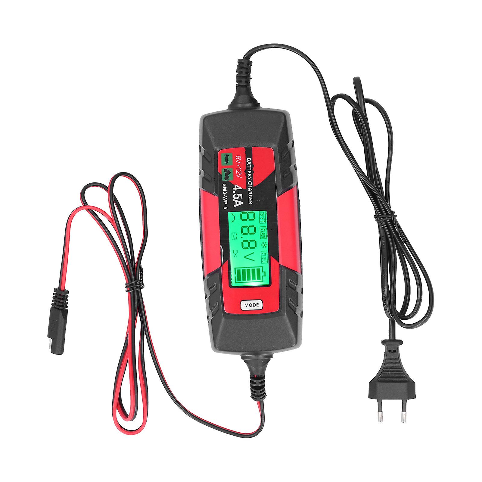 6v 12v Car Battery Charger Intelligent Automatic Batteries Maintainer With Lcd Display Sm3wp5eu Plug 220-240v