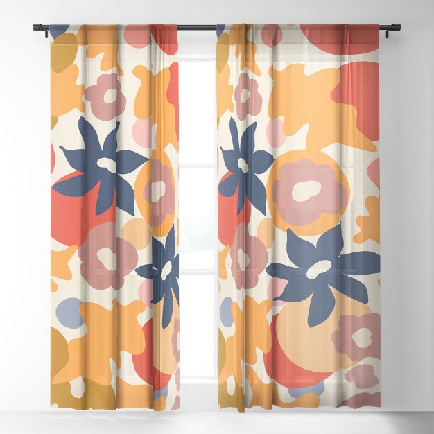 Viviana Gonzalez Flowers In Summer Single Panel Sheer Window Curtain Deny Designs