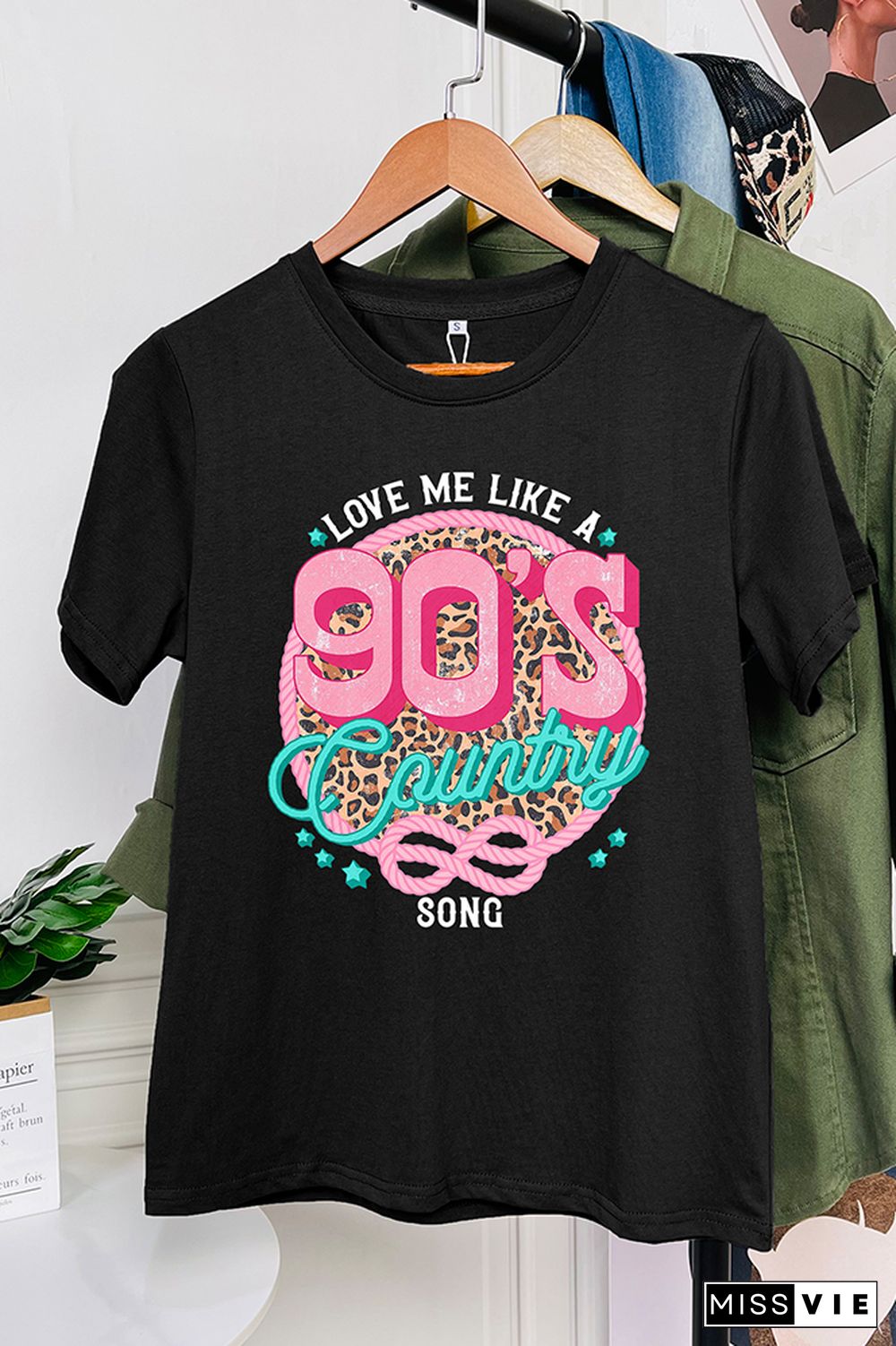 Love Me Like A 90's Country Song Short Sleeve Graphic Tee Wholesale