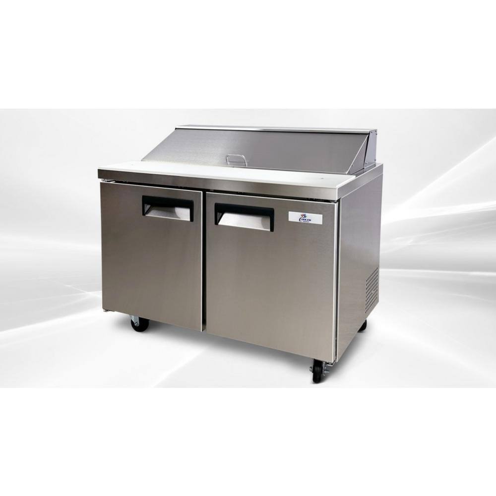 Cooler Depot 48 in.W 9.5 cu. ft. Prep Table Commercial Refrigerator in Stainless Steel dxxxsp48