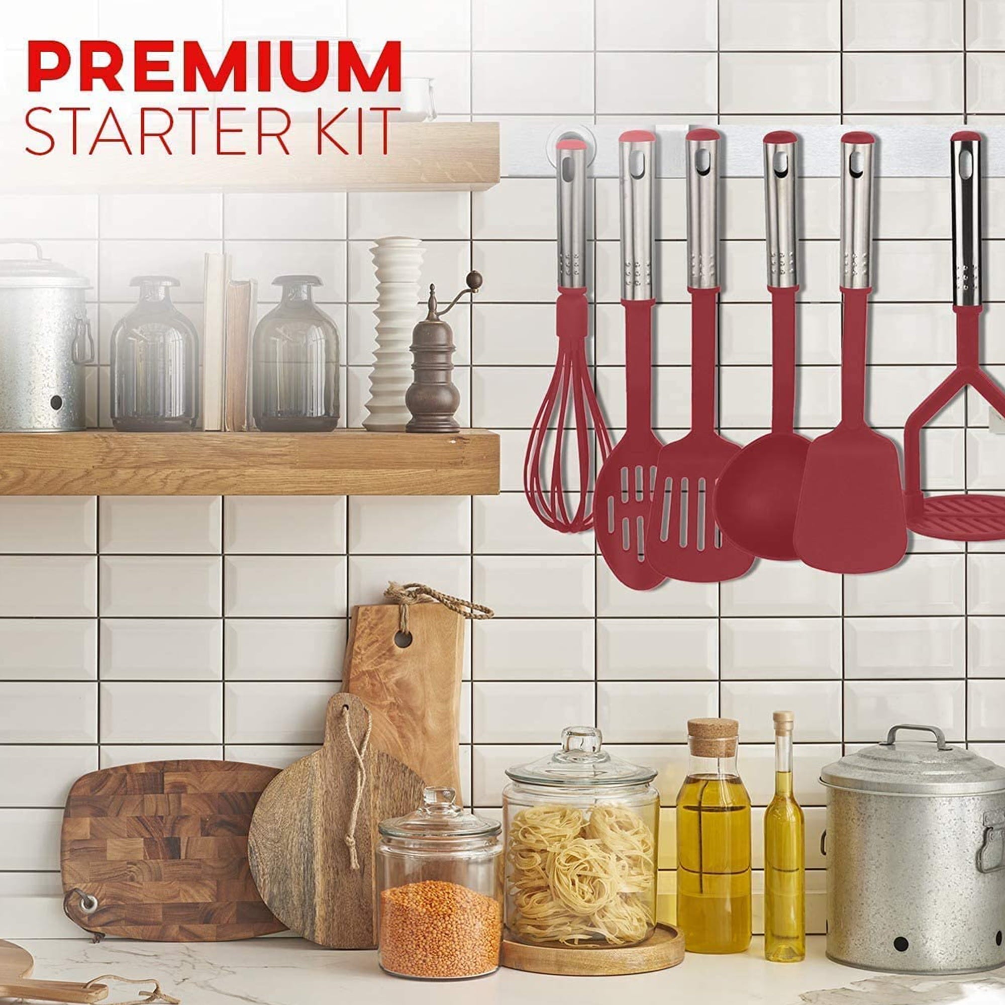 Kaluns 10-Pc Nylon & Stainless Steel Cooking Utensils Kitchen Set Household Essentials