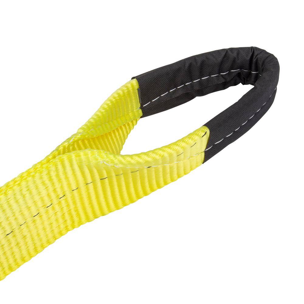 SmartStraps 30 ft. 7500 lb. Working Load Limit Yellow Recovery Tow Rope Strap with Loop Ends 832