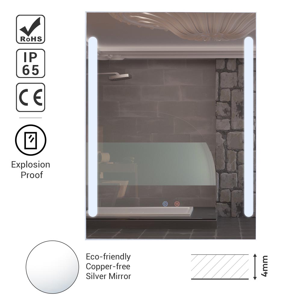 Yescom Bathroom Mirror with Light Frameless Anti-Fog Touch 32x24