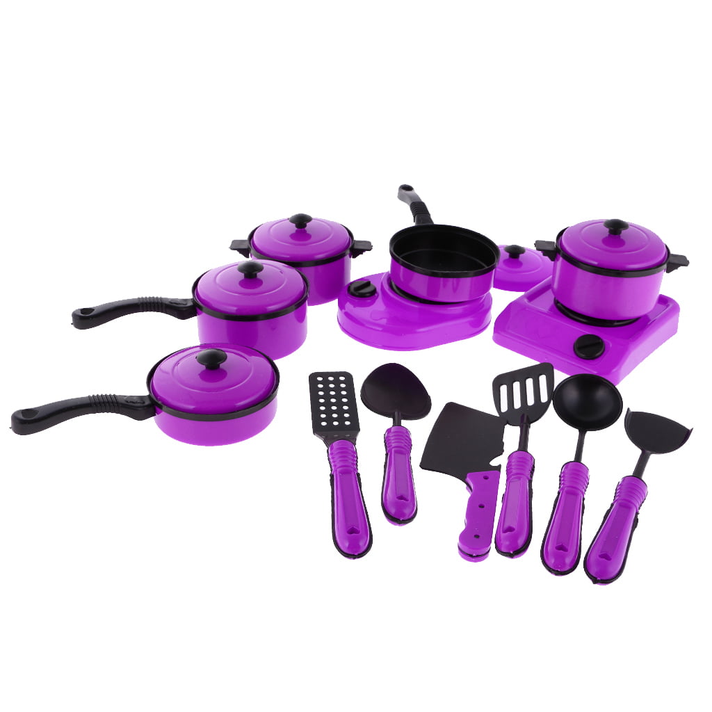 13 Piece Cooking Toys Kitchen Pretend Play Kitchen Accessories with Pots and Pans Cookware Gifts for Toddler and Boys Girls