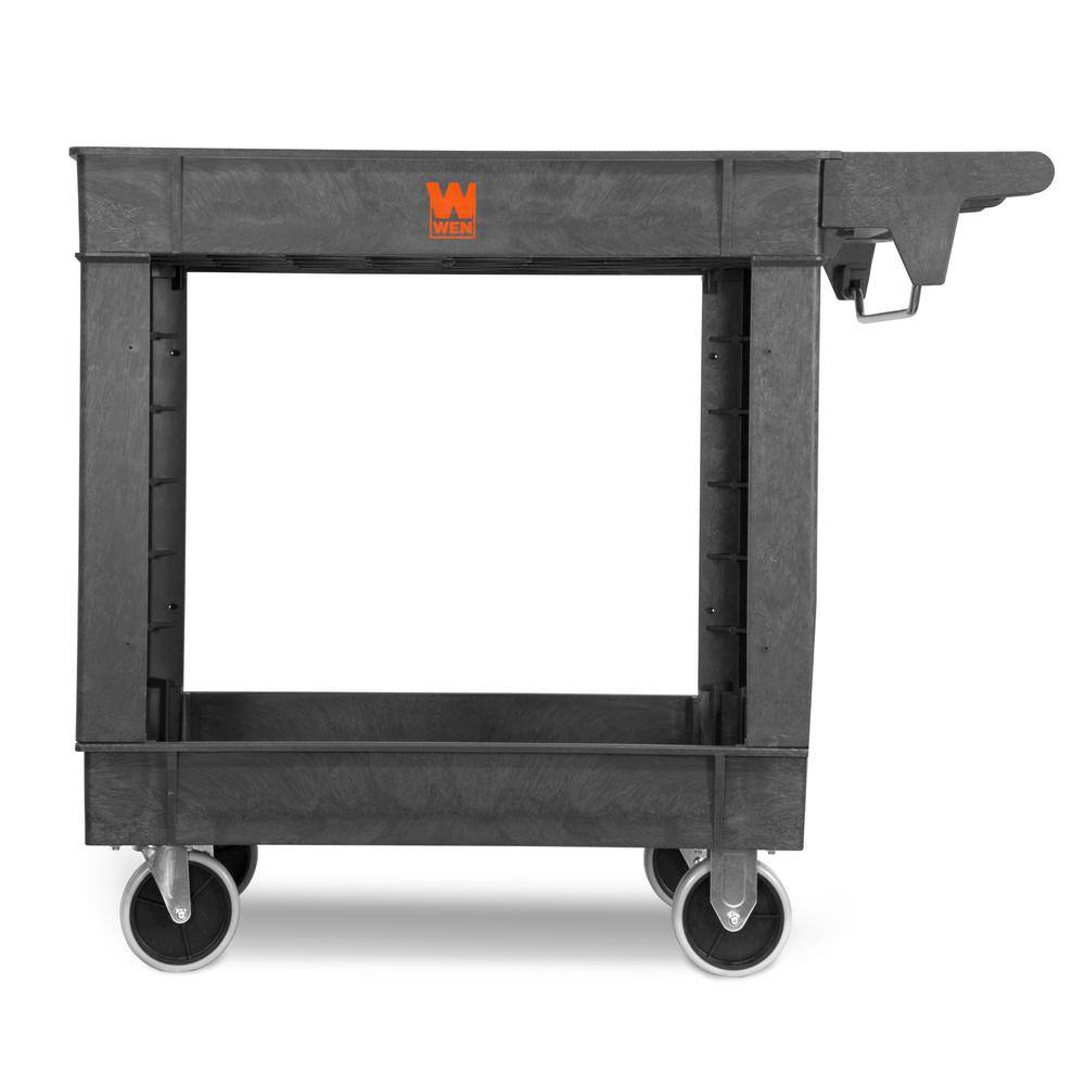 WEN 40 in. x 17 in. 2-Shelf Service Utility Cart with 500 lbs. Capacity 73009