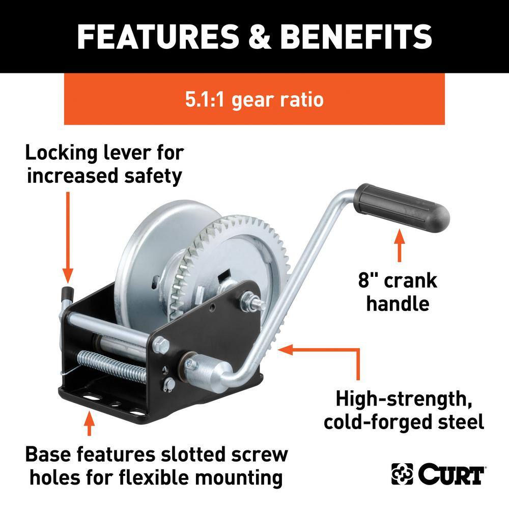 CURT Hand Crank Winch (1700 lbs 8